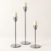 Elegante zilveren kandelaars – set van 3 stuks