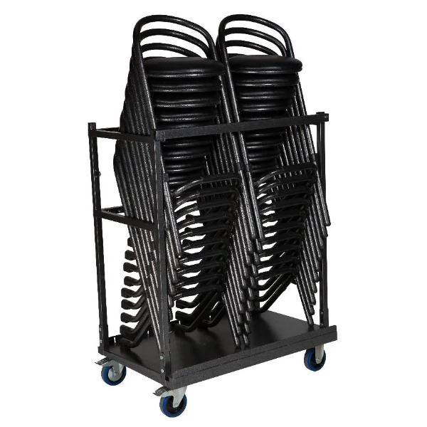 Set van 20 Stapelbare Barkrukken – Zwart met Rugleuning Set van 20 Stapelbare Barkrukken – Zwart met Rugleuning