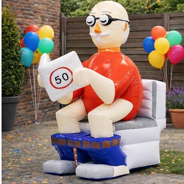 Opblaasbare Abraham op de WC Opblaasbare Abraham op de WC