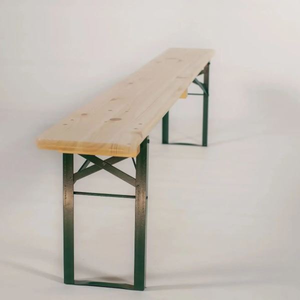 Bierbank – 25 cm breed, 220 cm lang – Groen onderstel Bierbank – 25 cm breed, 220 cm lang – Groen onderstel