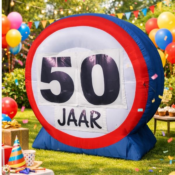 Opblaasbaar Snelheidsbord- Leeftijdenbord