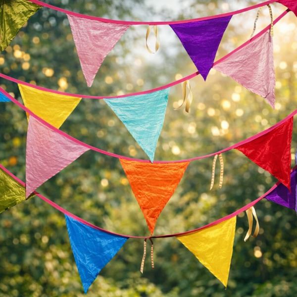 Gekleurde XL‑vlaggenlijn 10 meter 