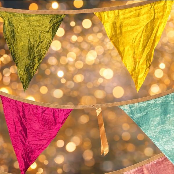 Gekleurde XL‑vlaggenlijn 10 meter 