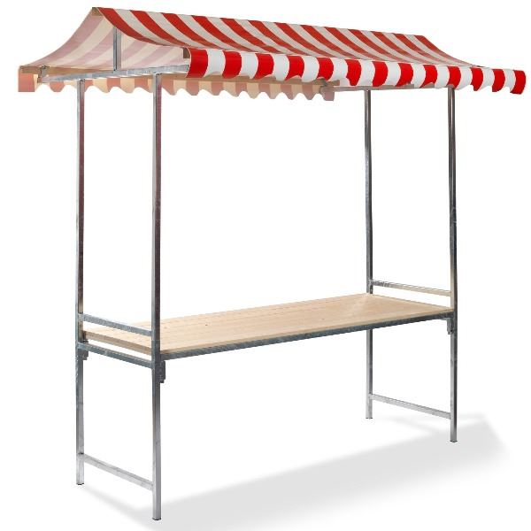 Marktkraam Rood - Wit 2 meter