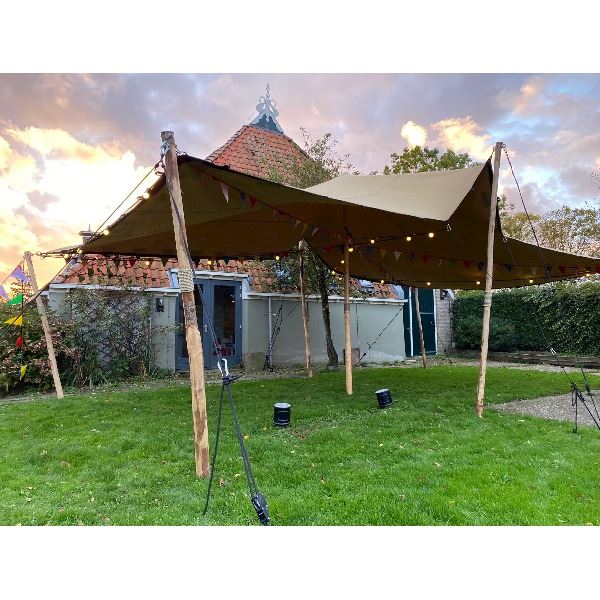 Stretchtent 5.5  x 10 meter zandkleur