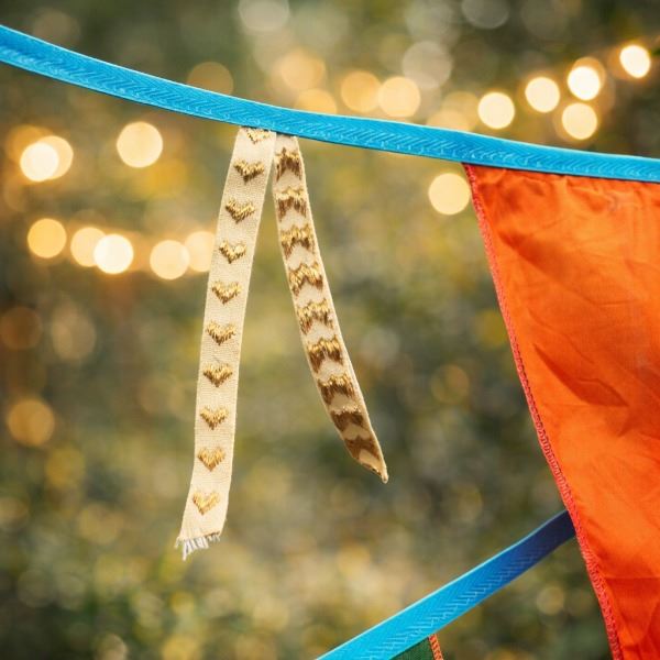 Gekleurde vlaggenlijn 10 meter Gekleurde vlaggenlijn 10 meter