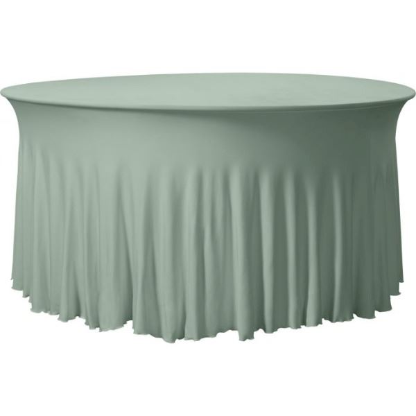 Dinertafel met plooi rok Mosgroen