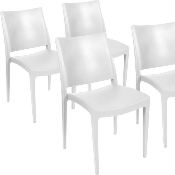 troosten bleek gemeenschap Kunststof witte stapelstoel huren l Vanaf € 2,00 per 3 dagen