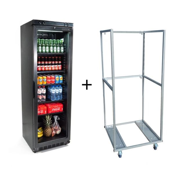 Glasdeur koelkast zwart 